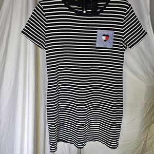 Tommy Hilfiger Black and White Striped Mini Dress